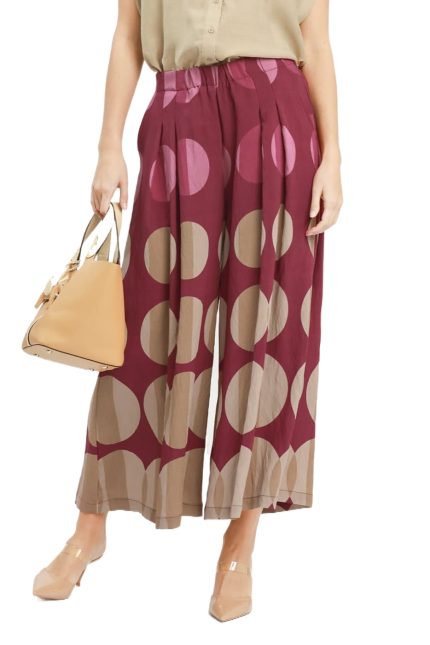 Oversized Dot Print Wide Leg Pants