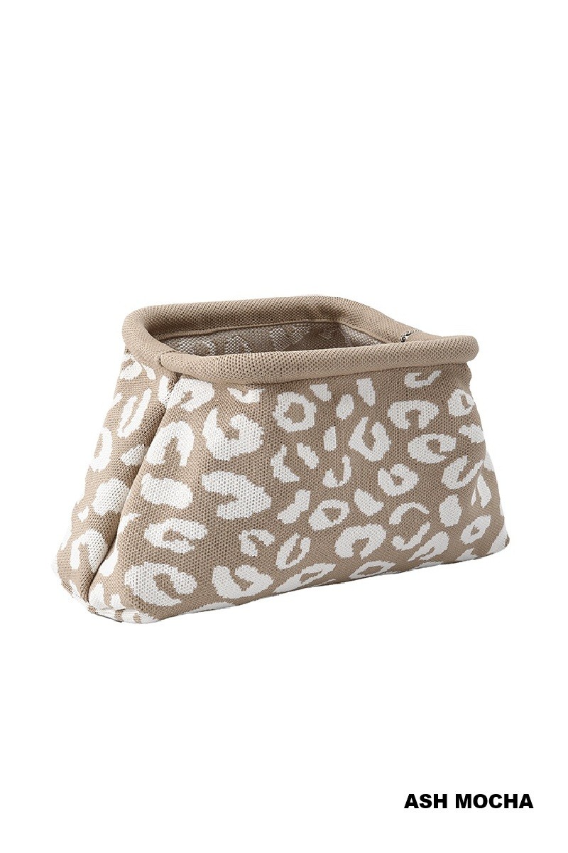 Leopard Clasp Clutch Bag
