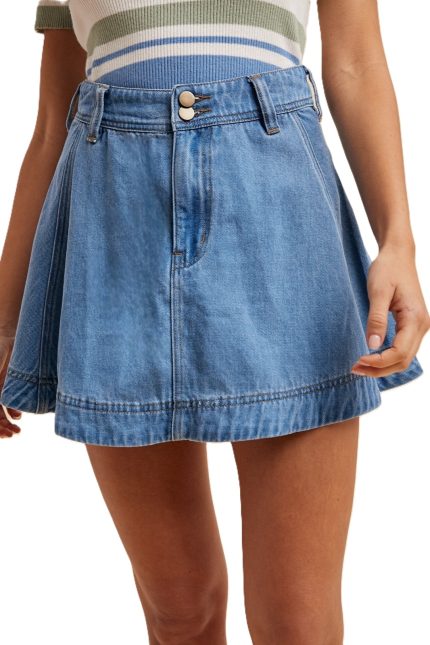 Lyocell Denim Mini Flare Skirt