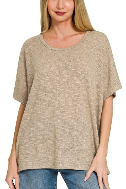 Plus Oversized Slub Hacci Top