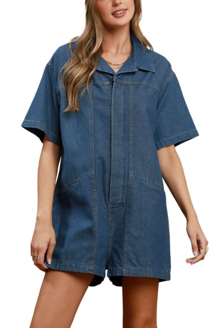 Denim Collared Romper