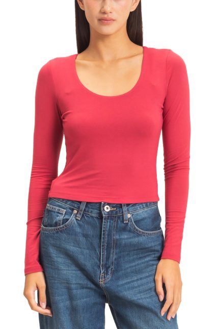 Scoop Neck Long Sleeve Top