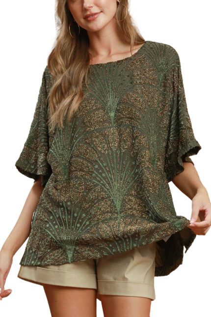 Oversized Velvet Burn Out Top