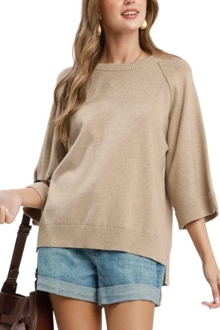 Crewneck Pullover Sweater Knit Top