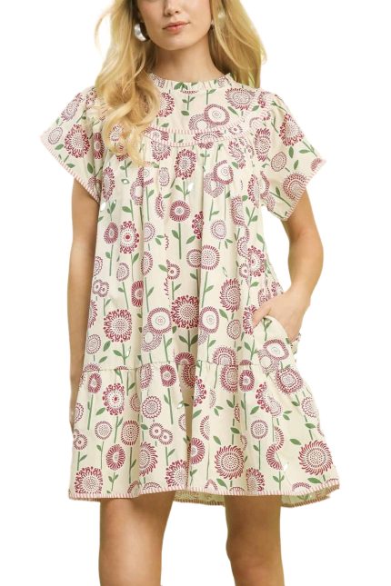 Floral Print Tiered Babydoll Dress