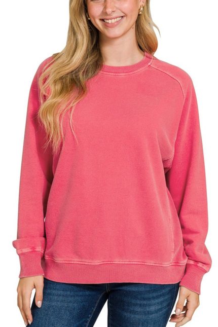 French Terry Pigment Dye Enzyme Washing Pullover