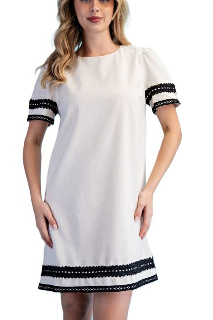 Linen Round Neck Dress