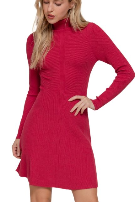 Long Sleeve High-neck Fitted Sweater
