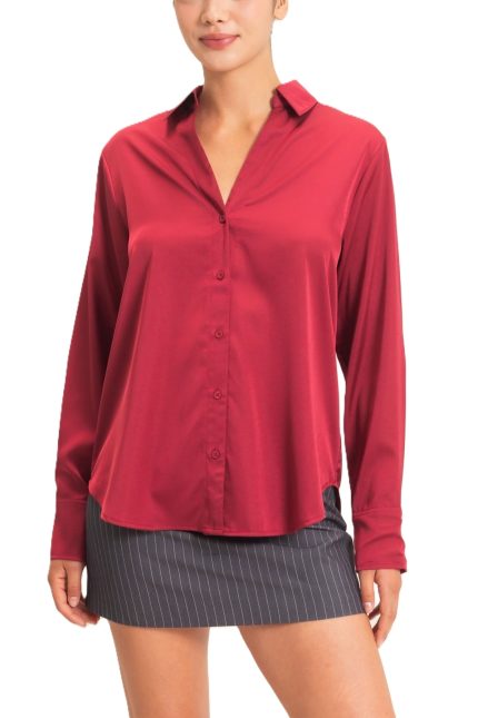 Satin Button-down Shirts