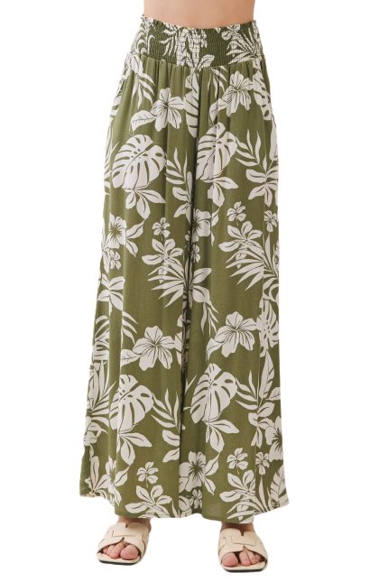 Floral Print Wide Fit Cropped Pants