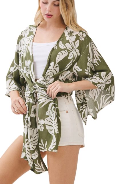 Floral Print Kimono Cardigan