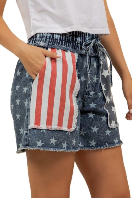 Freedom Patch Denim Shorts