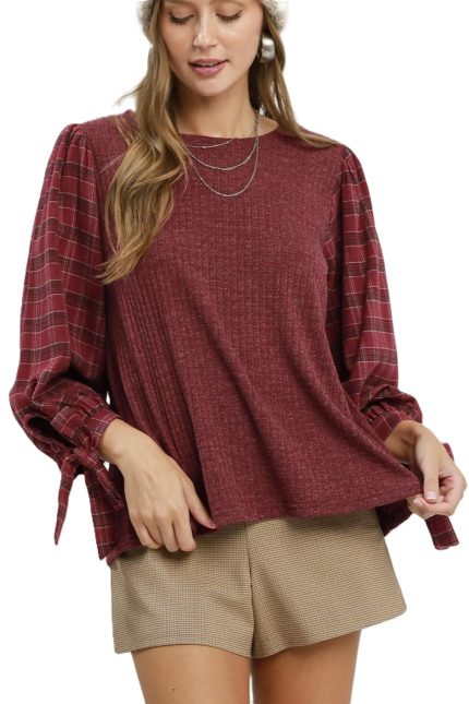 Mixed Texture Knit Top