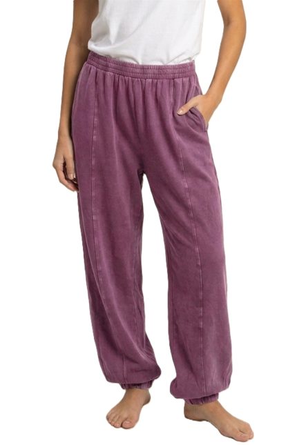 Mineral Wash Elastic Waist Jogger Pants