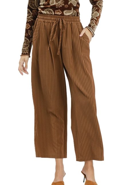 Stripe Wide Leg Pull-on Pants