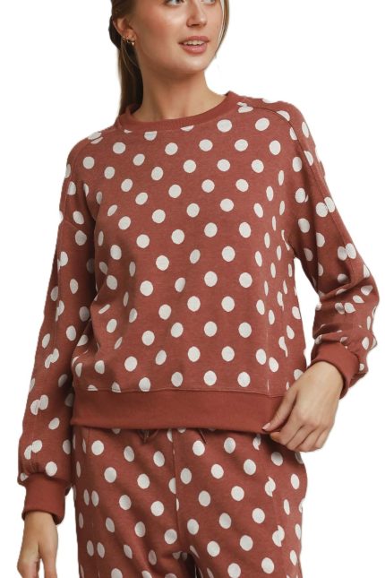 Polka Dot Printed Pullover
