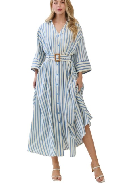 Charming Striped Midi Dress