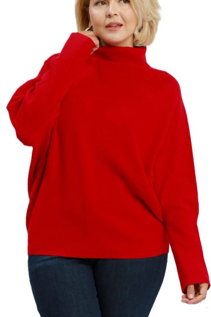 Plus Soft Knit Turtle Neck Dolman Sweater Top