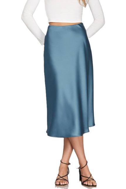 Satin Bias Midi Skirt