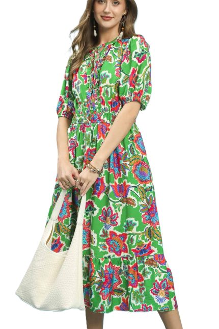 Floral Print Midi Dresse