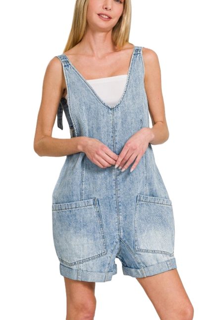 Denim Short Overalls