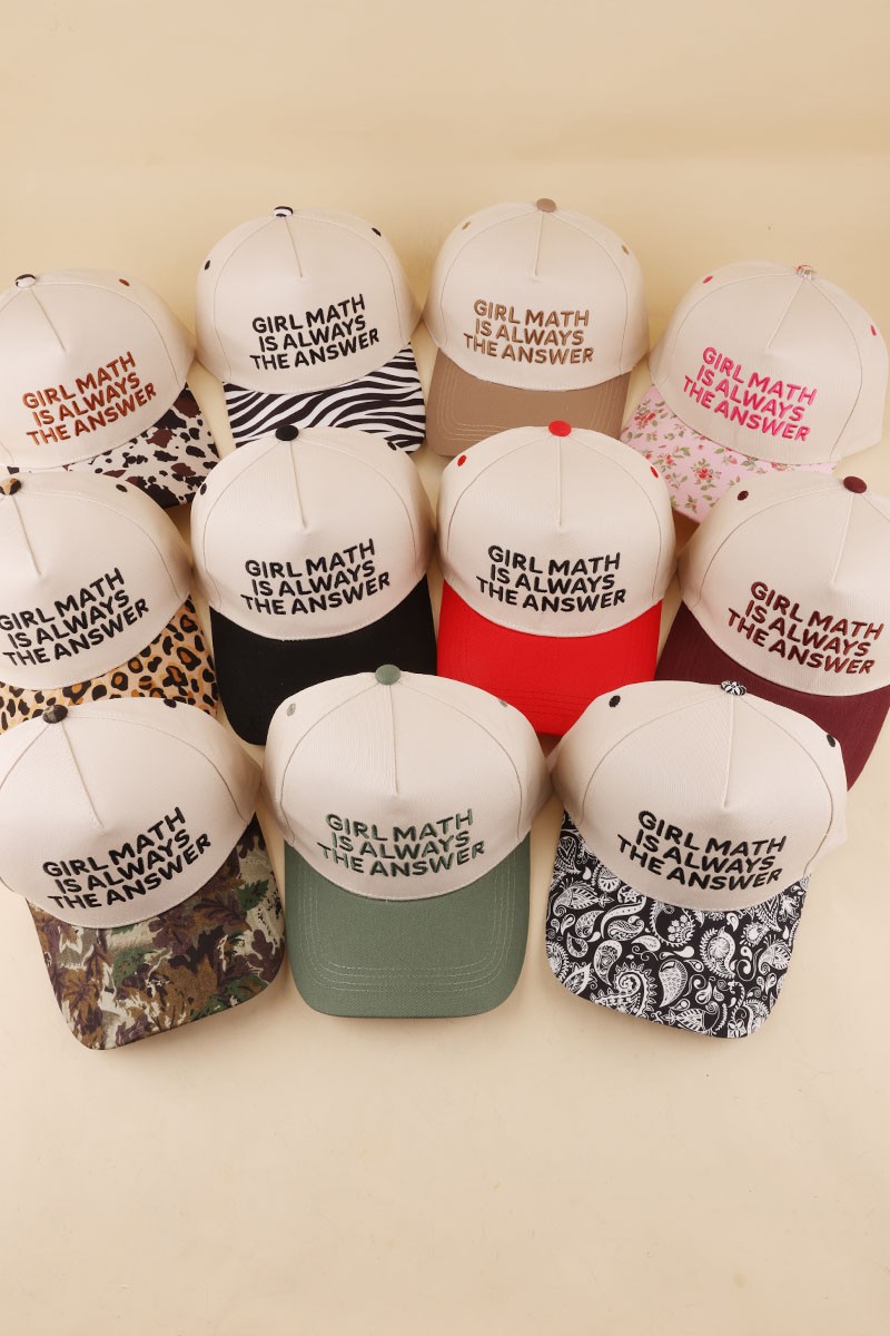 Girl Math Is Always The Answer Two Tone Snapback Hat