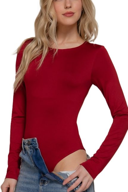 Long Slv Crew Neck Two Ply Bodysuit