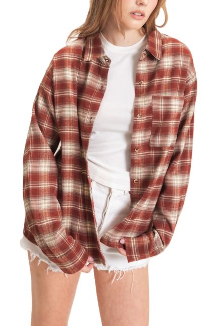 Plaid Button-up Shirt