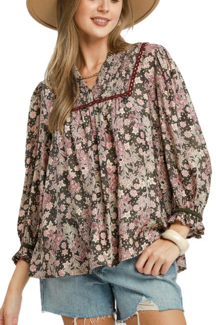 Floral Print Long Sleeve Top