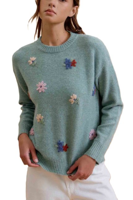 Floral Embroidered Sweater