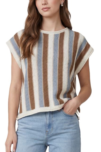 Striped Knit Sweater Top