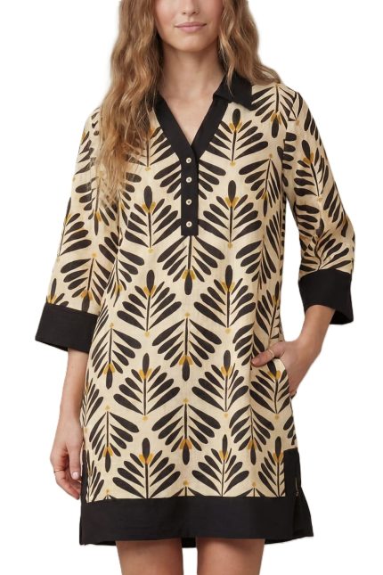 Half Sleeve Printed Mini Dress