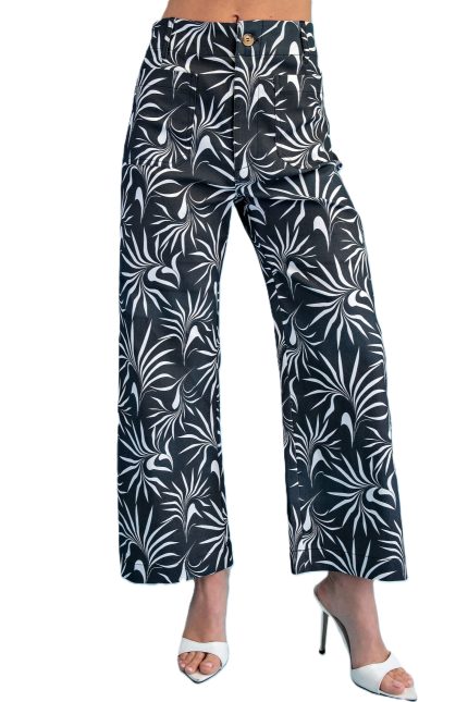 Abstract Printed Ankle Cropped Pants
