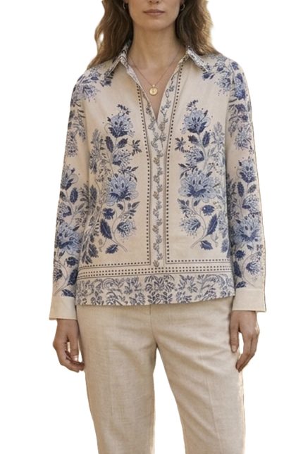 Long Sleeve Woven Button All Over Floral Shirt