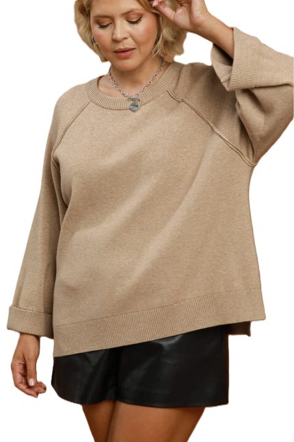 Plus Crewneck Pullover Sweater Knit Top