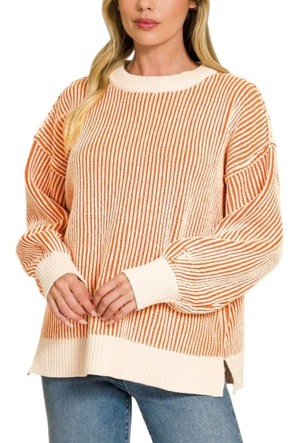 Two Tone Crewneck Sweater