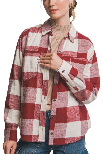Button-down Long Sleeve Flannel Shirt