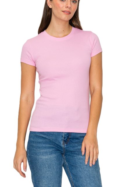 Short Sleeve Mini Ribbed Tee