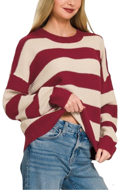 Striped Drop Shoulder Sweater