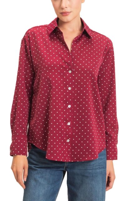 Button-up Polka Dot Shirt