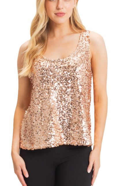 Sequin Scoop Neck Tank