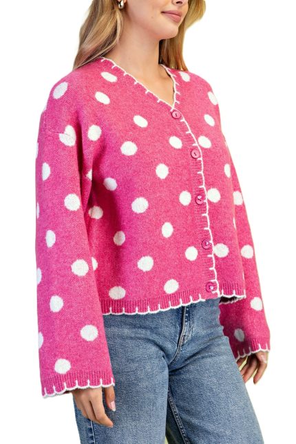 Polka-dot Button Down Cardigan