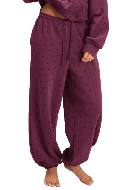 Star Print Elastic Waist Jogger Pants