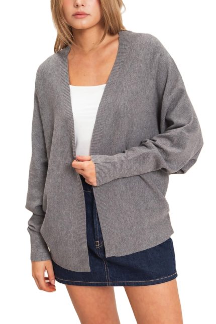 Open Front Knit Cardigan