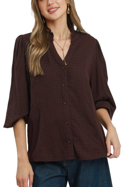 Plaid Long Sleeve Button Front Shirt