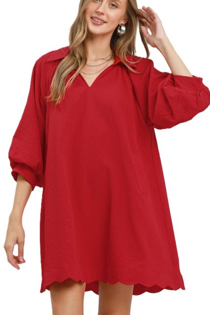 Split V-neck Dress