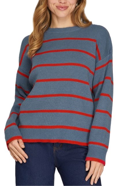 Long Sleeve Striped Sweater Top