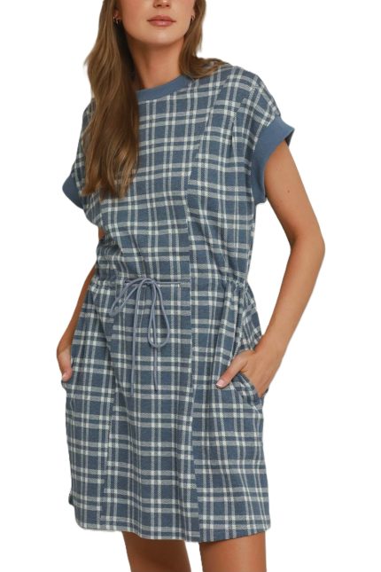 Soft Plaid Minid Dress