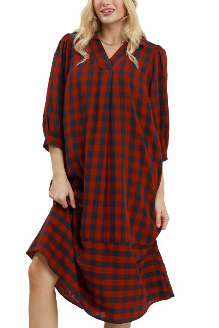 Checkered Midi Dress