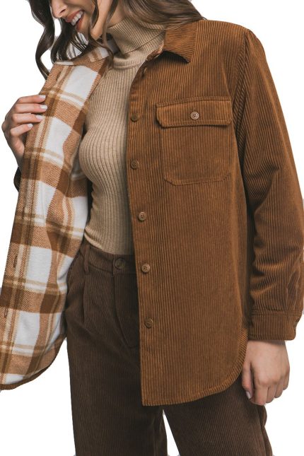 Corduroy Reversible Button Down Jacket